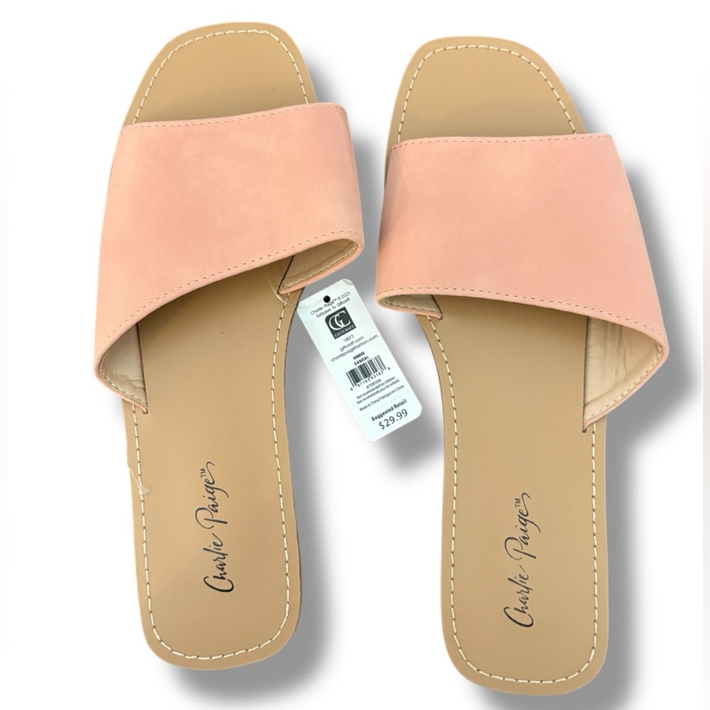 Charlie Paige Blush Slide Sandals – Size 8 – NWT